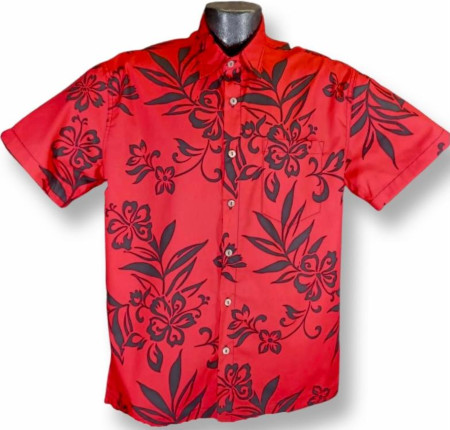 Lava Red and Black Hawaiian shirt